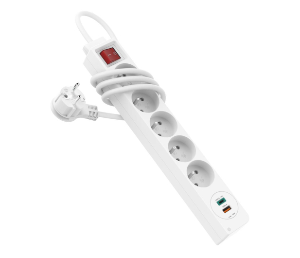 HAMA ANTYPRZEPIĘCIOWA 5 gniazdek 2XUSB 1.5m biała - 1177339 - zdjęcie 3